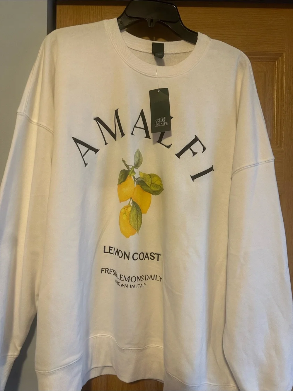 wild fable White Sweatshirt with Yellow Lemon Graphic - Picture 2 of 2